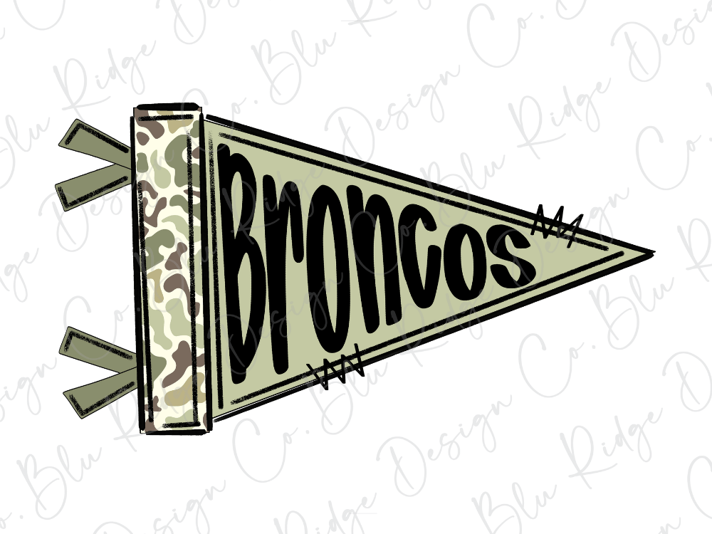 A banner with the word "Bronson" written on it, featuring a camouflage pattern.
