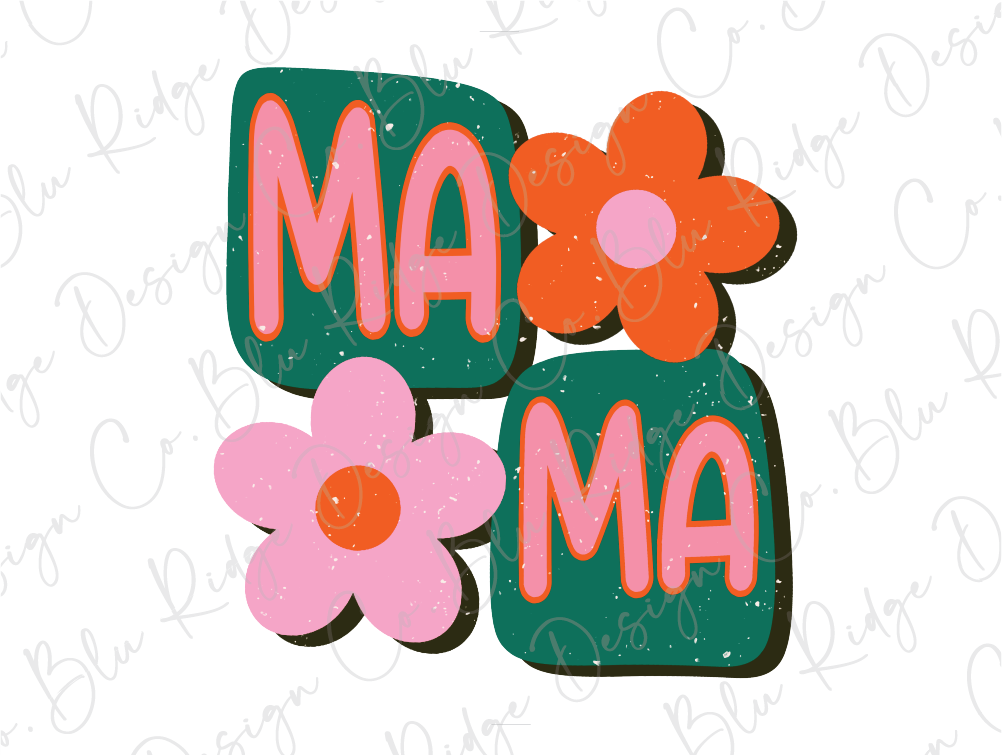 a picture of a flower with the word ma ma