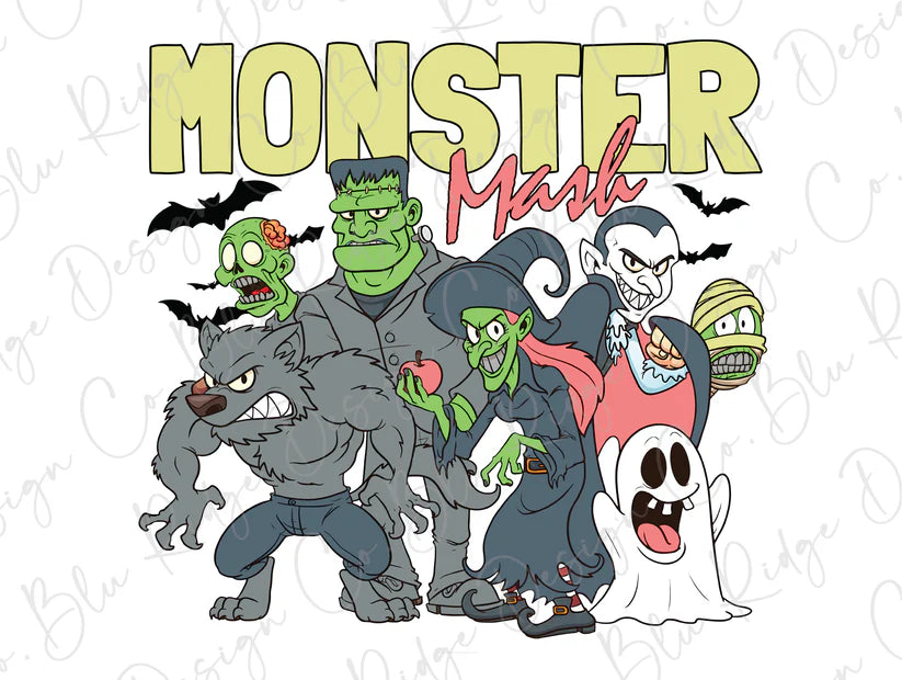 Monster Mash Halloween Graphic T-Shirt