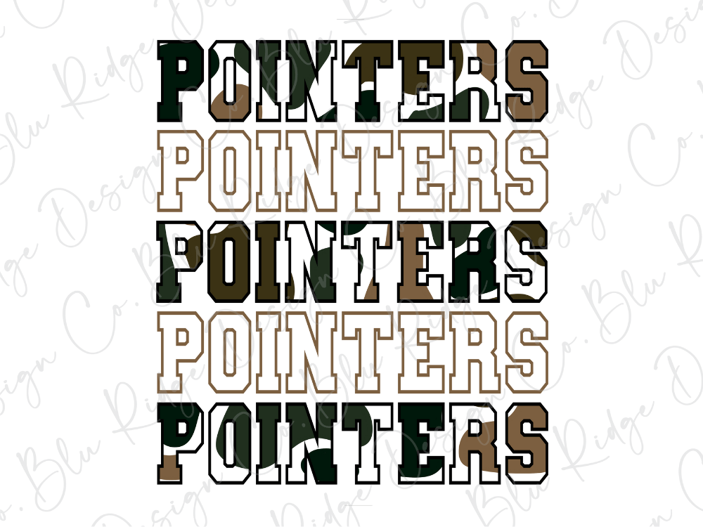 the text "POINTERS" repeated in various sizes and orientations, creating a visually interesting and layered effect.