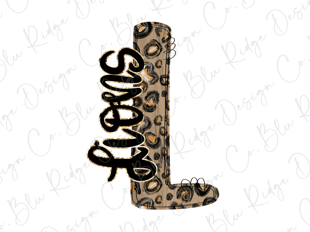 A stylized letter 'L' in a leopard print pattern, with the word "Lions" written in cursive below it.