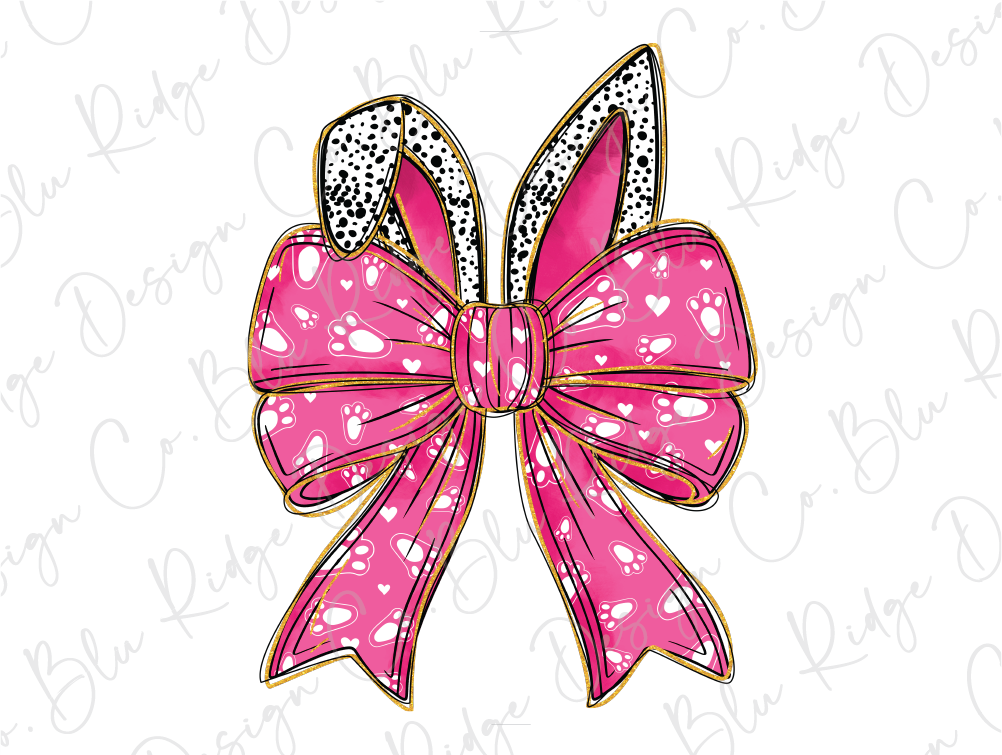 a pink bow with leopard print on it