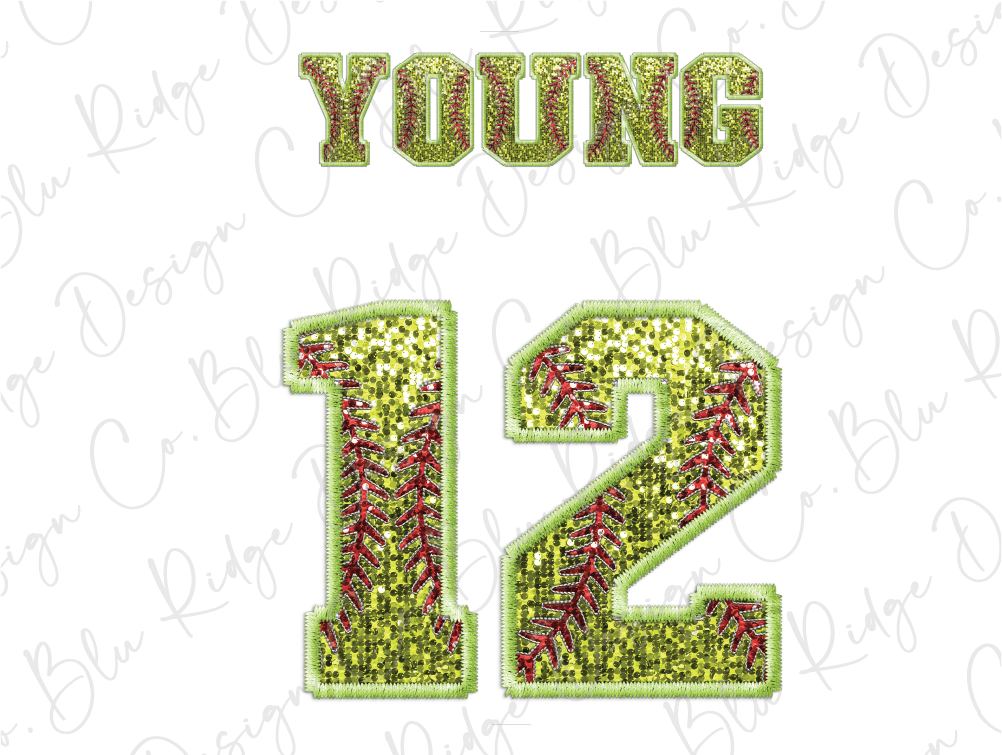 the number twelve with a green and red design