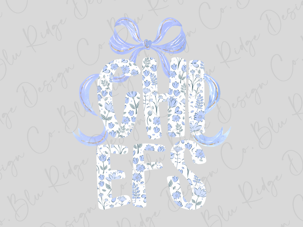 a decorative text that reads "CHIEFS" with floral patterns surrounding it.
