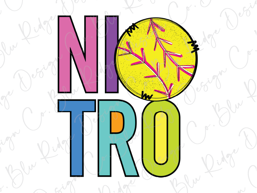 the word "NITRO" in a stylized font, with a yellow baseball graphic in the center.