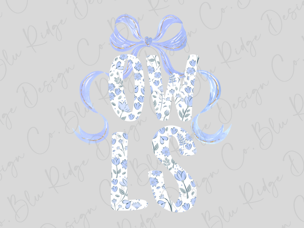 a floral design with the letters "OWLS" prominently displayed.
