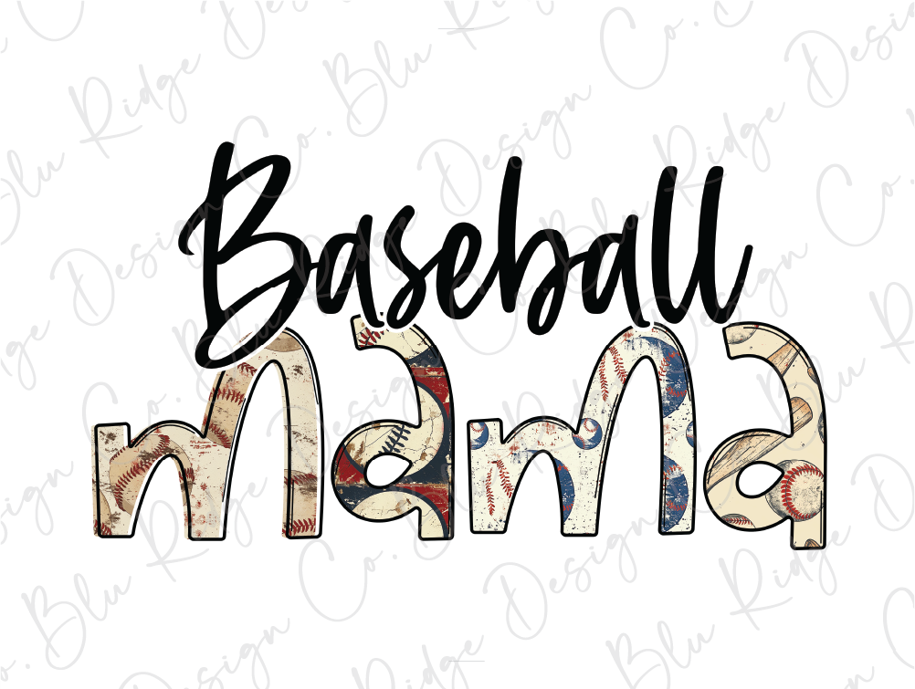 a baseball mom with the words baseball mama on it