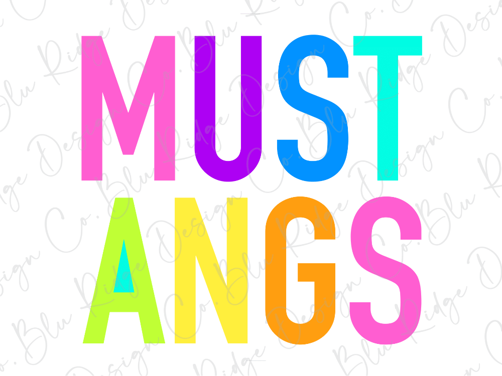 the text "MUST ANGS" in a large, colorful font.