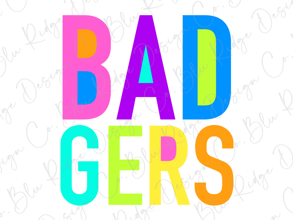 the text "BAD GERS" in a colorful, stylized font.
