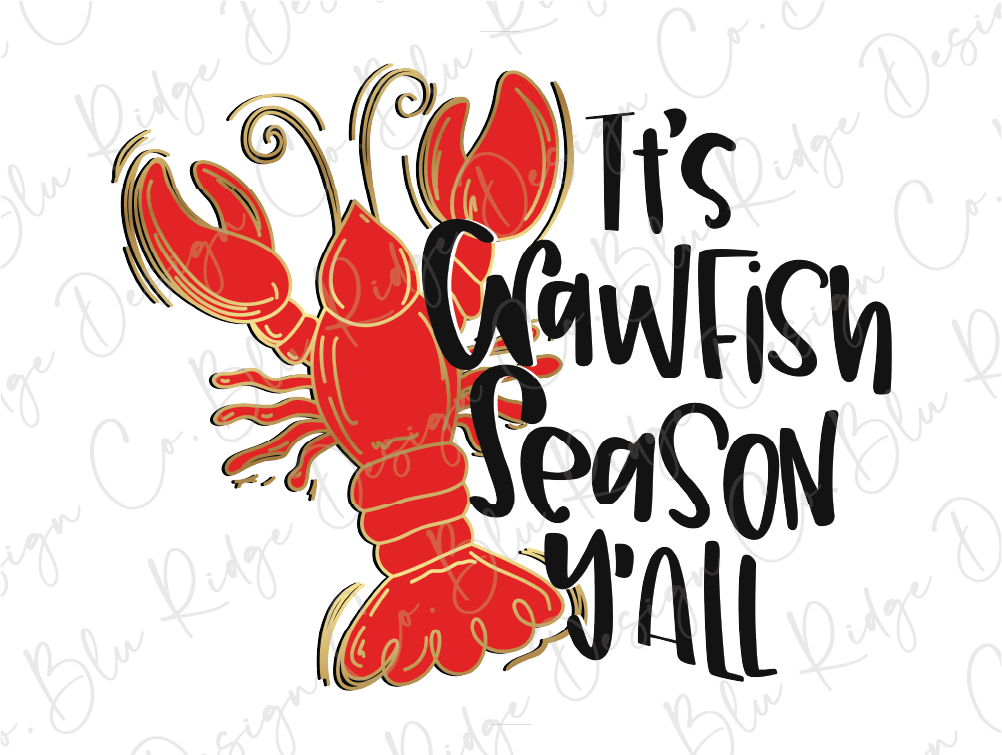 a red lobster with the words it's gawlish season y'all