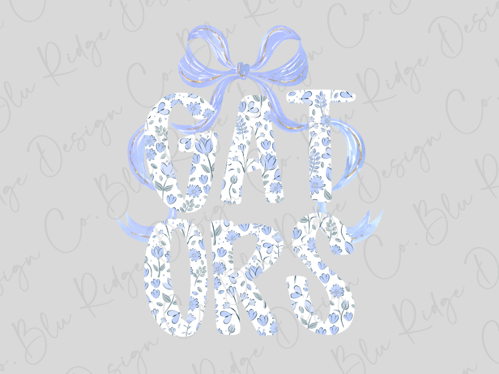a floral pattern with the word "GATORS" written in a decorative font.