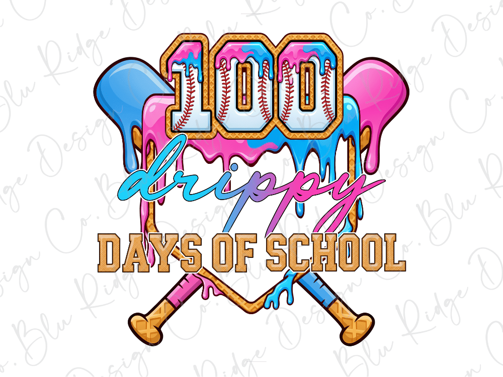 two baseball bats with the words 100 happy days of school