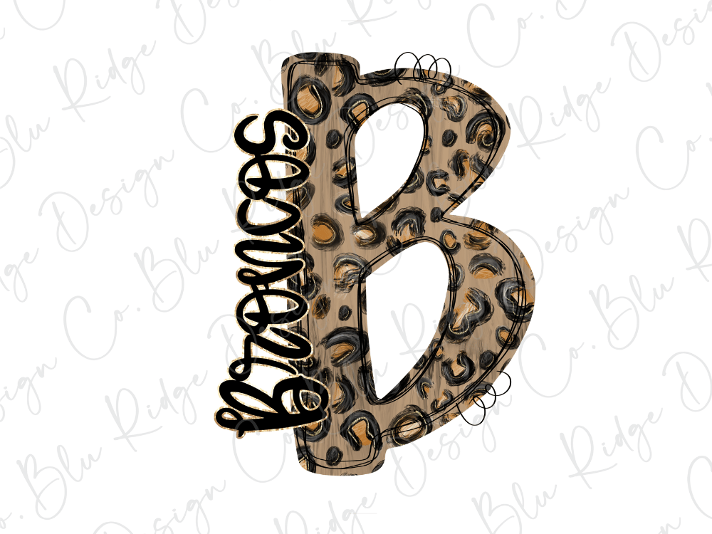 a stylized letter 'B' with a leopard print pattern, accompanied by the word "Bronson" written in cursive.