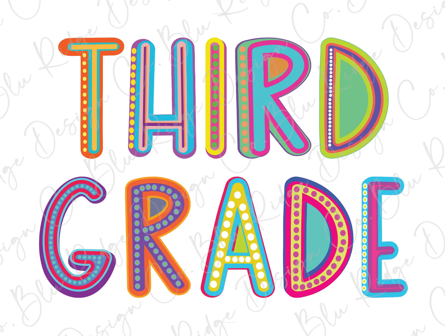 the word third grade written in colorful letters