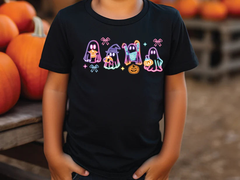 Halloween Ghost Neon Graphic T-Shirt