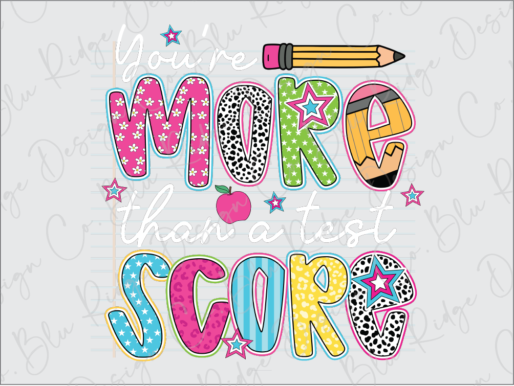 a drawing of a pencil with the words you're more than a test score