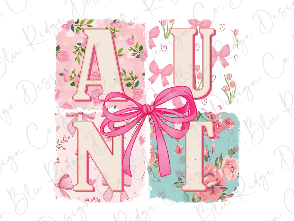 a pink bow is tied to the letters a and b