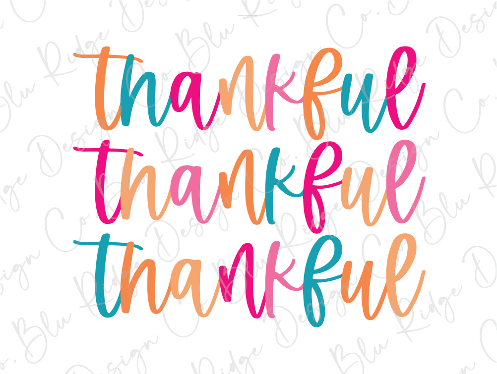 Thankful Stacked Colorful Graphic T-Shirt