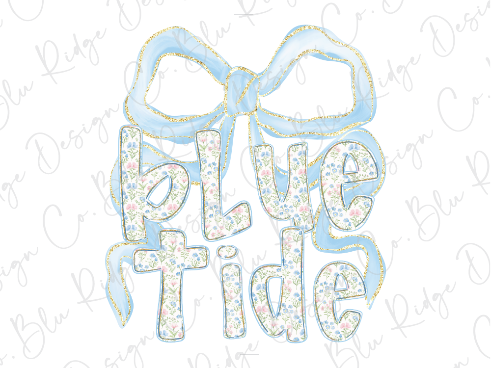 Blue Tide Preppy Coquette Grandmillennial Graphic T-Shirt