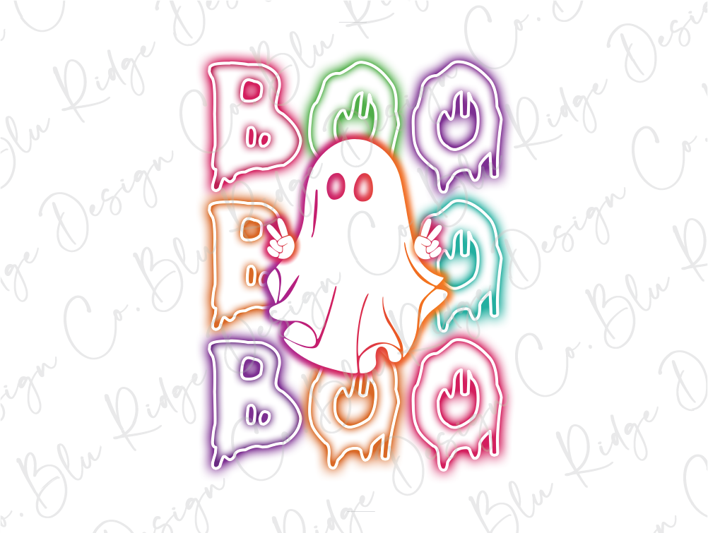 Stacked Boo Halloween Ghost Graphic T-Shirt
