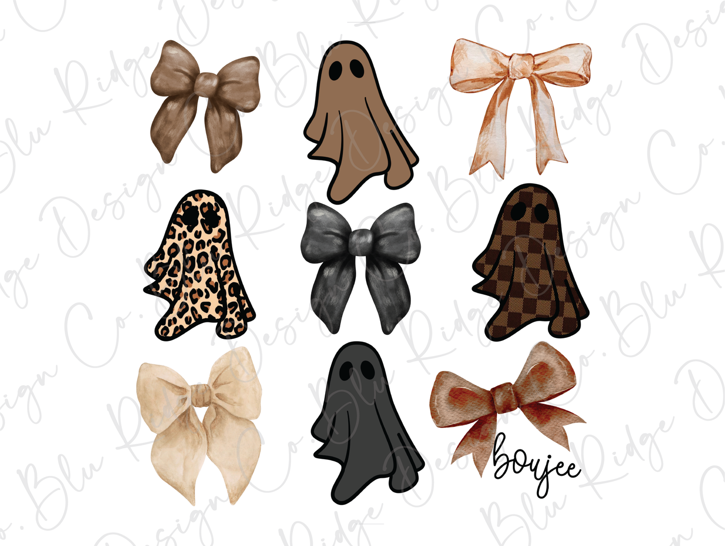 Halloween Boujee Ghost Coquette Collage Graphic T-Shirt