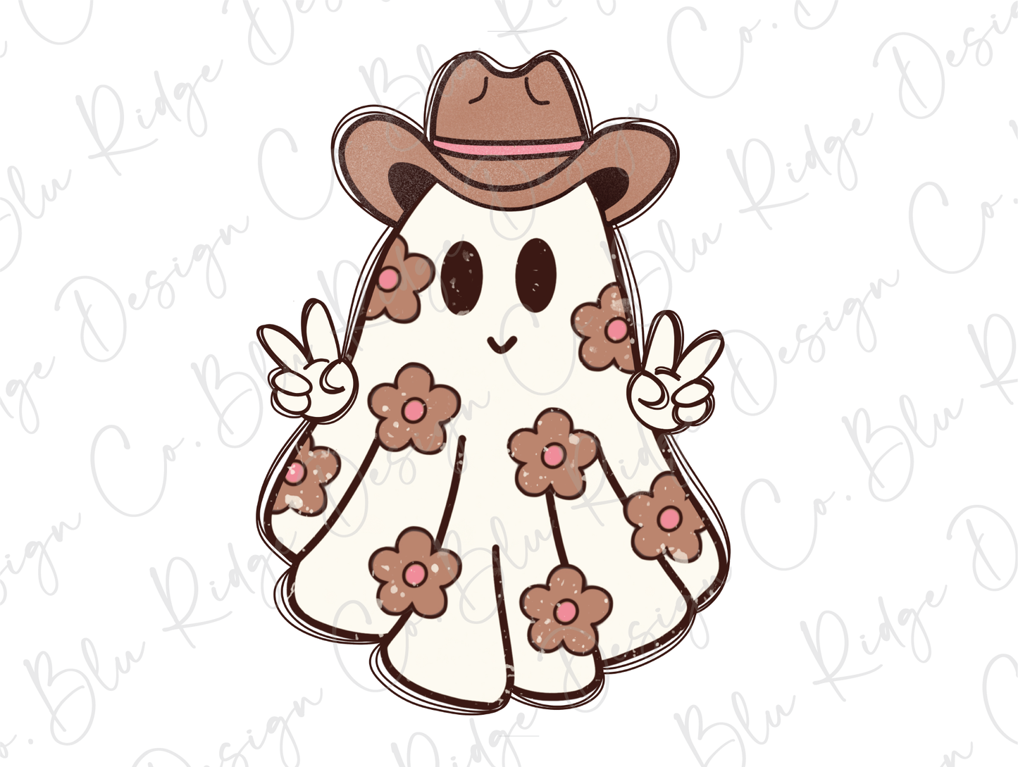 Cowgirl Flower Ghost Graphic T-Shirt