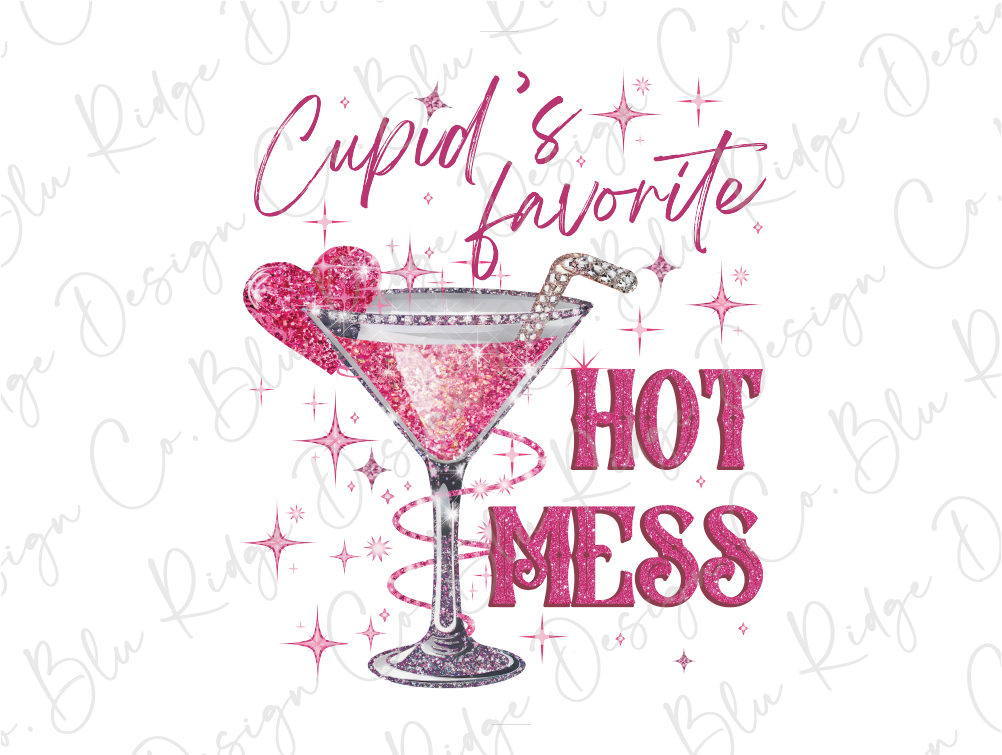 Cupid's Favorite Hot Mess Valentines Day Graphic T-Shirt
