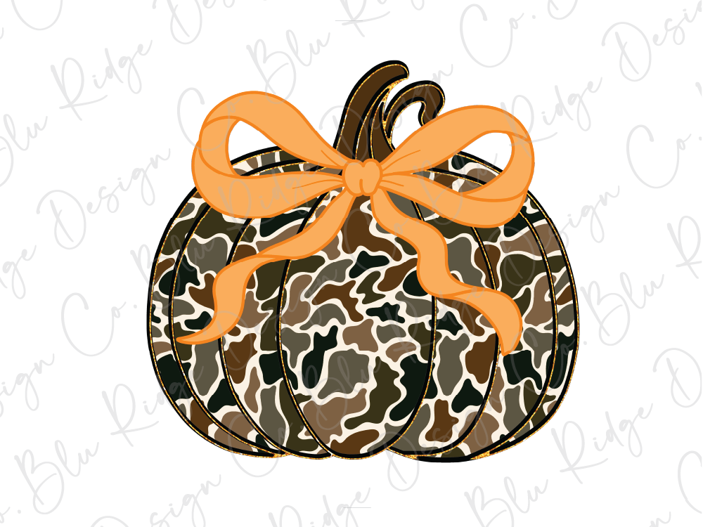 Preppy Glitter Camo Pumpkin Graphic T-Shirt