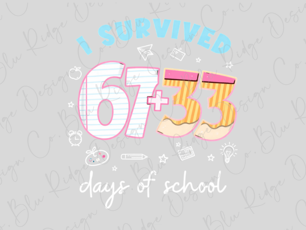 I Survived 67+33 Days Of School Graphic T-Shirt