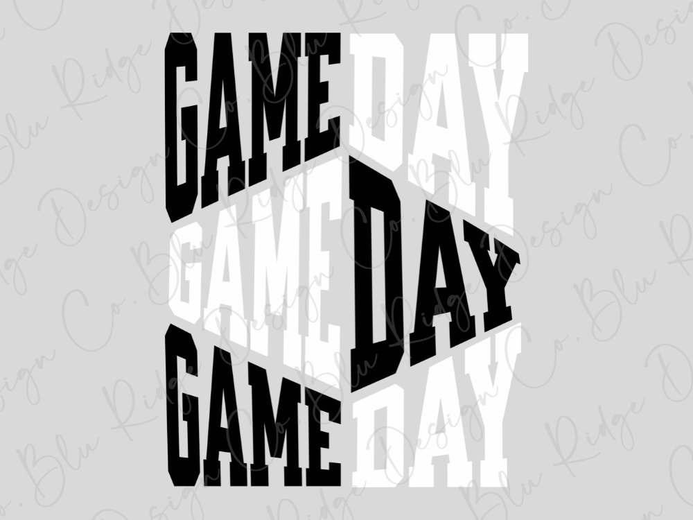 Stacked Black/White Gameday Graphic T-Shirt
