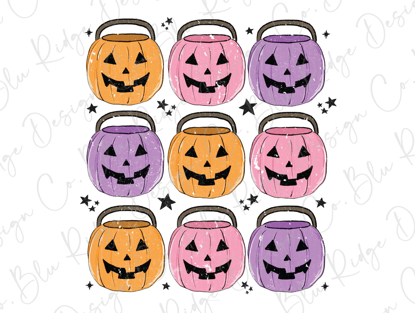 Trick or Treat Halloween Bucket Collage Graphic T-Shirt