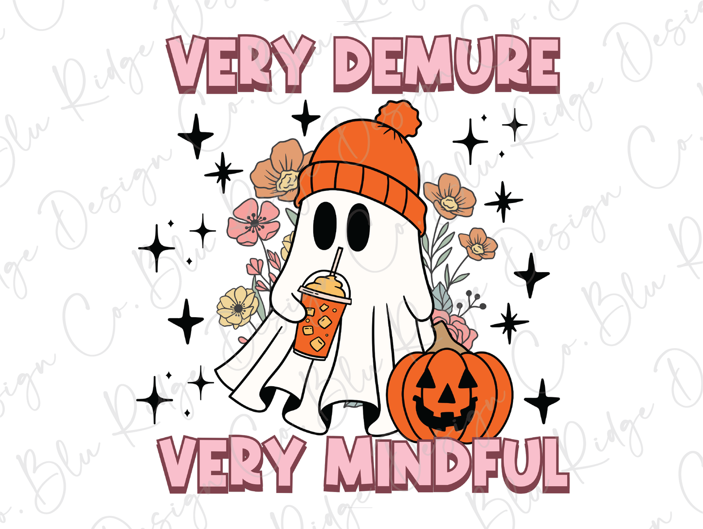 Very Demure Very Mindful Halloween Ghost Graphic T-Shirt