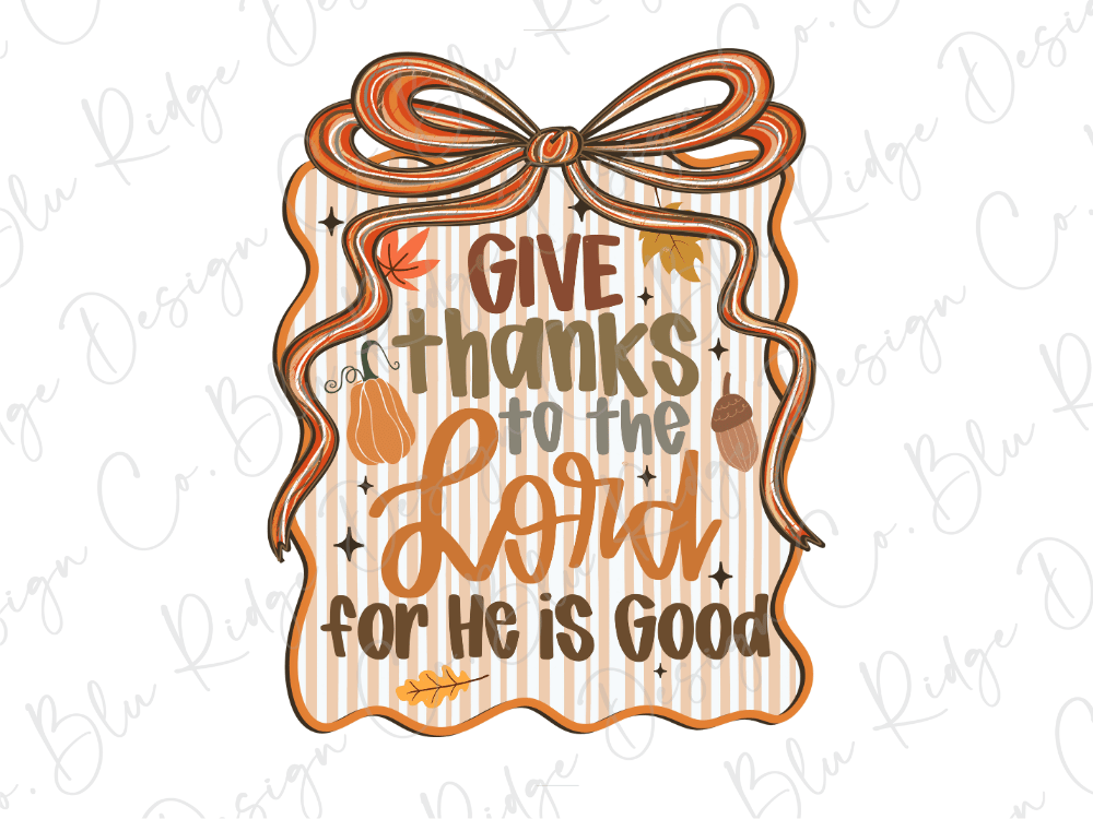 Preppy Fall Give Thanks To The Lord For He Is Good Graphic T-Shirt