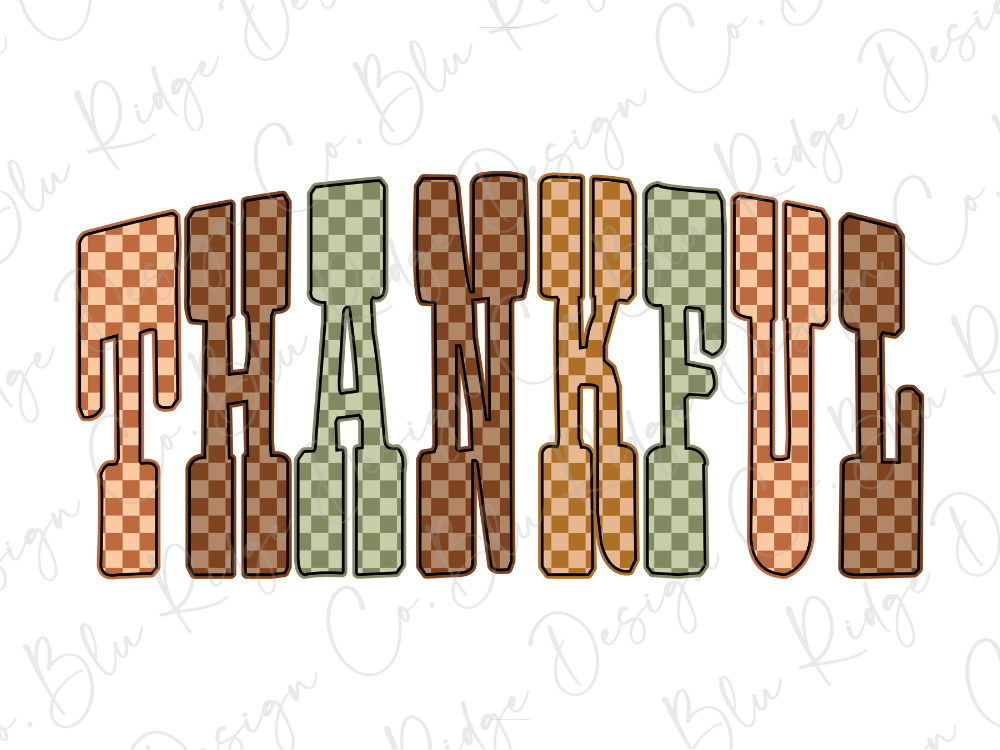 Fall Checkered Thankful Graphic T-Shirt