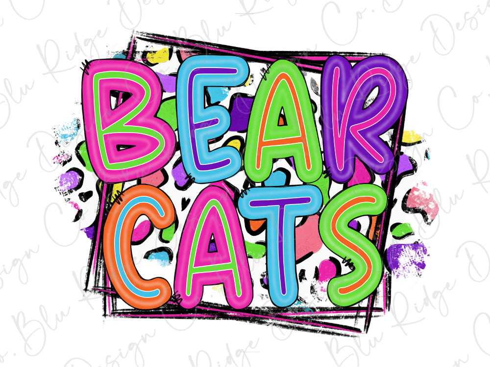 Bear Cats School Team Mascot Spirit Graphic T-Shirt