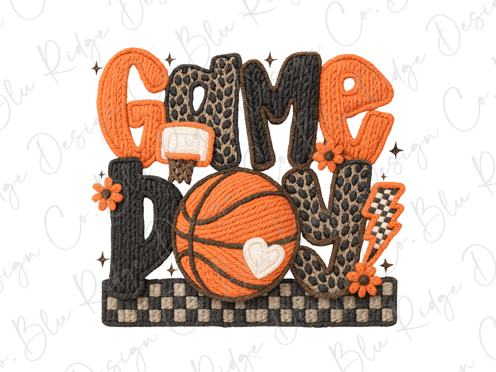 Faux Yarn Leopard Basketball Game Day Graphic T-Shirt