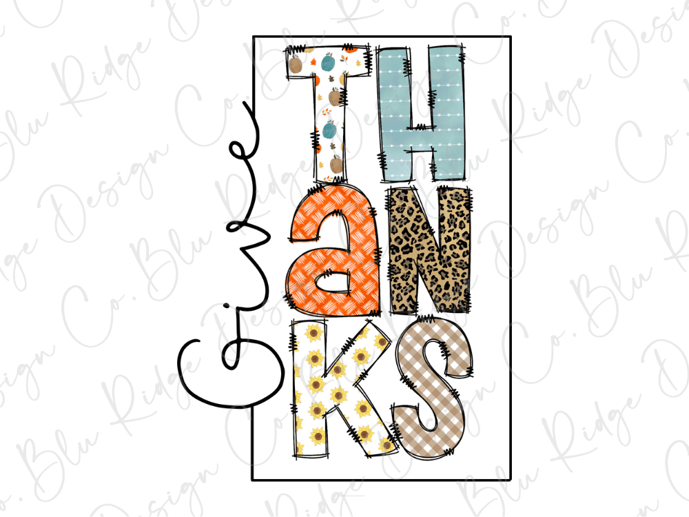 Give Thanks Colorful Fall Leopard Graphic T-Shirt