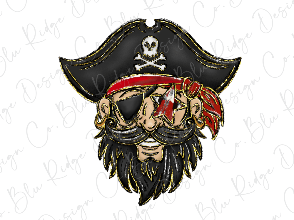 Pirates Black And Red Mascot (Back/Pocket Combo) Graphic T-Shirt