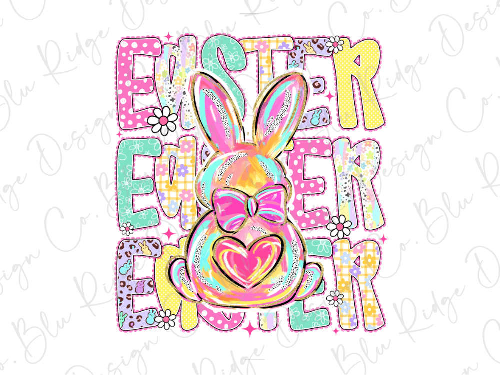 Colorful Stacked Easter Graphic T-Shirt