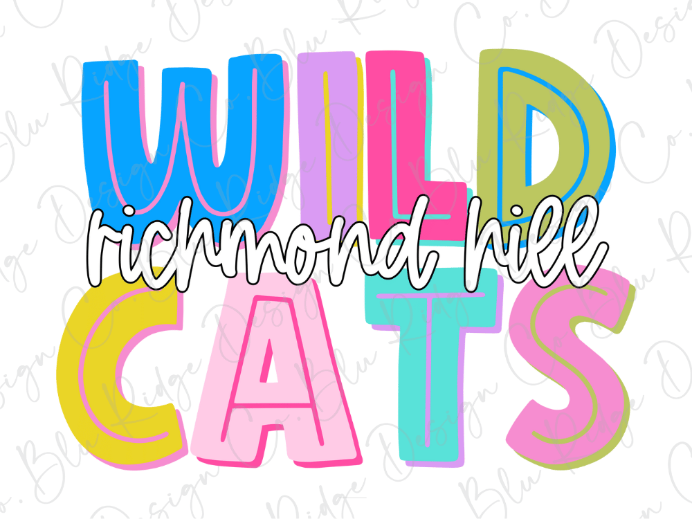 Richmond Hill Wildcats School Mascot Spirit Graphic T-Shirt