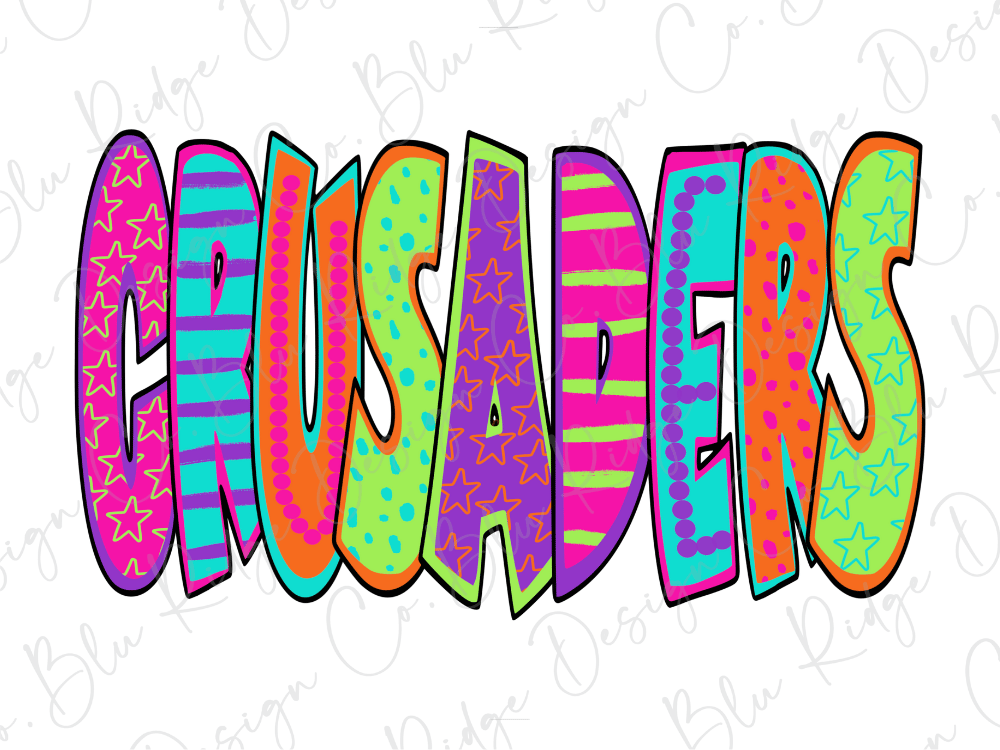 Crusaders School Team Mascot Spirit Graphic T-Shirt