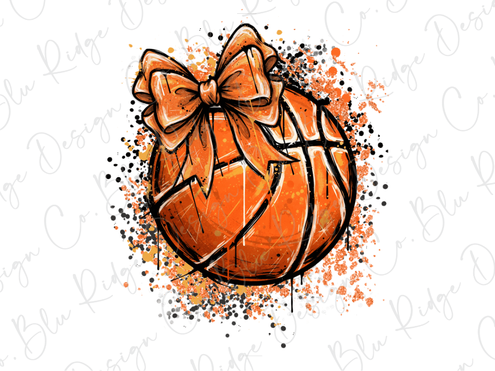 Paint Splatter Preppy Basketball Graphic T-Shirt