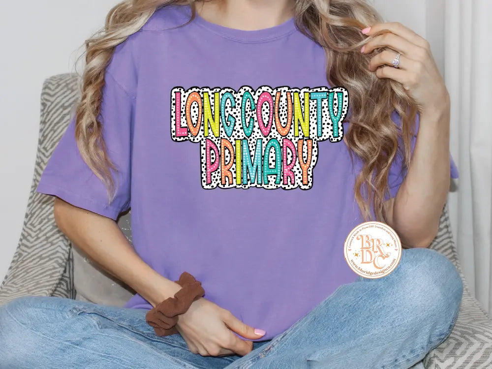 Long County Primary Comfort Colors Tee Blu Ridge Design Co. LLC