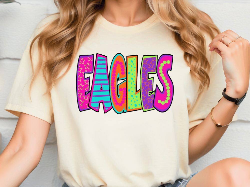 Eagles School Team Mascot Spirit Graphic T-Shirt