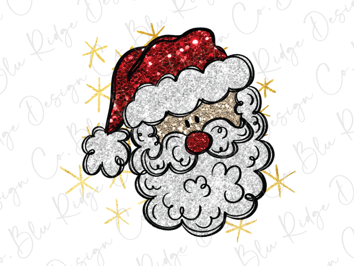 Rhinestone Glitter Santa Graphic T-Shirt