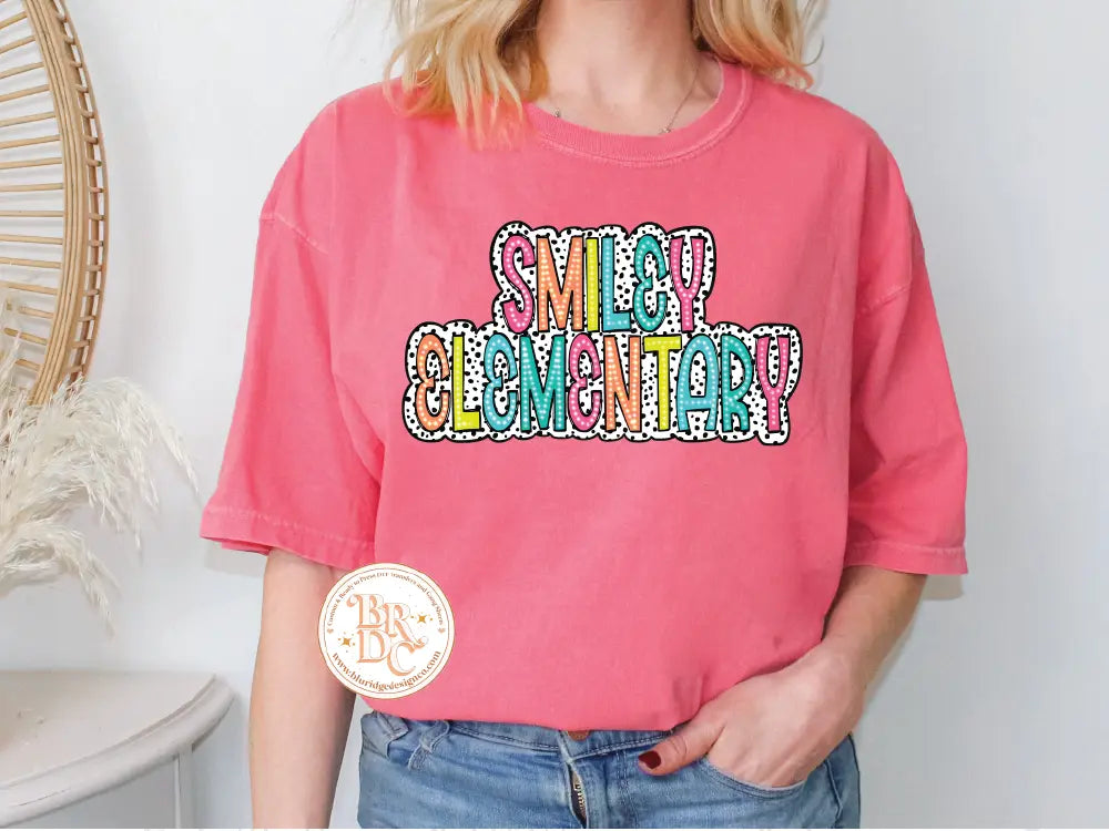 Smiley Elementary Comfort Colors Tee Blu Ridge Design Co. LLC