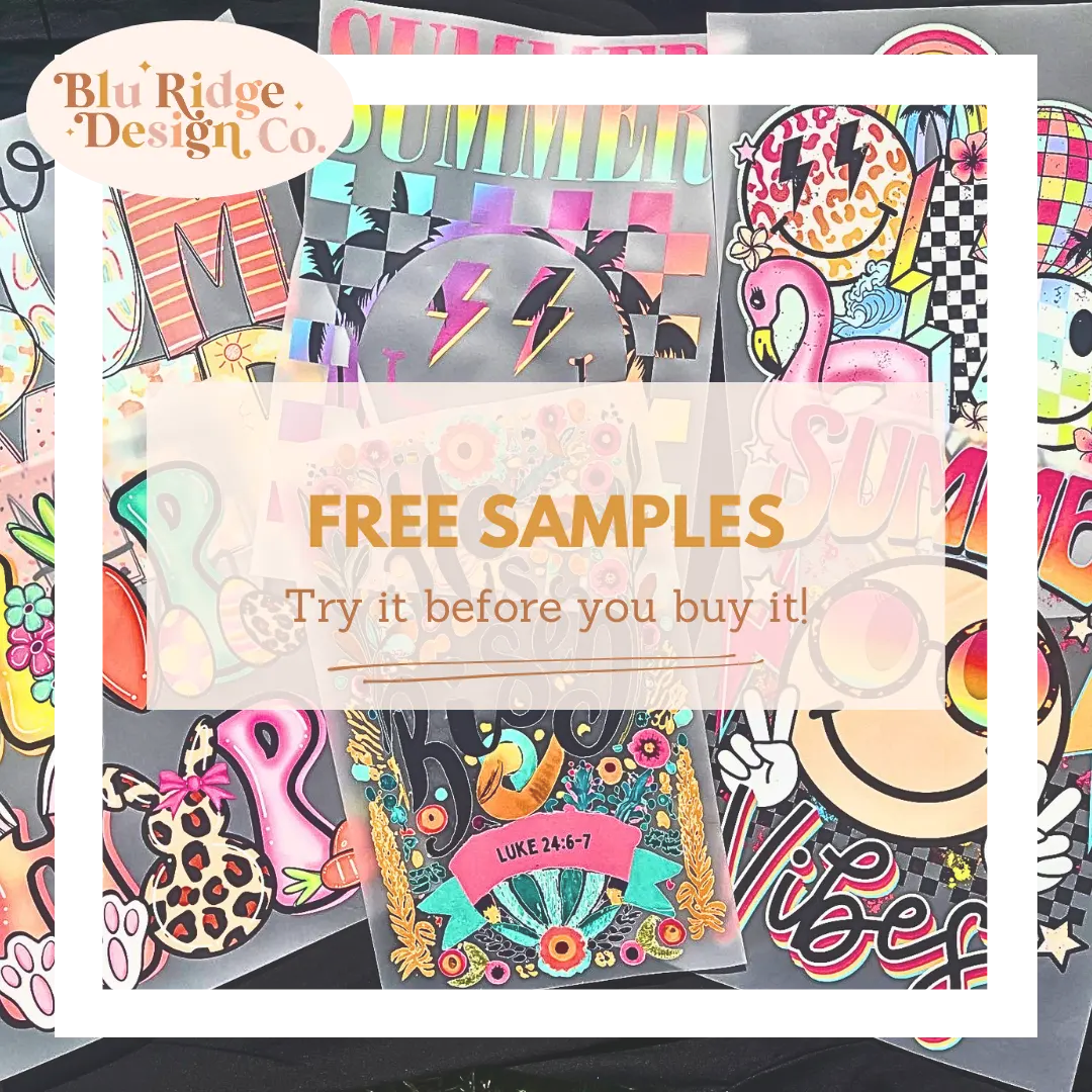 Free DTF Transfer Sample Pack Blu Ridge Design Co. LLC