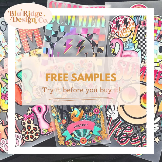 Free DTF Transfer Sample Pack Blu Ridge Design Co. LLC