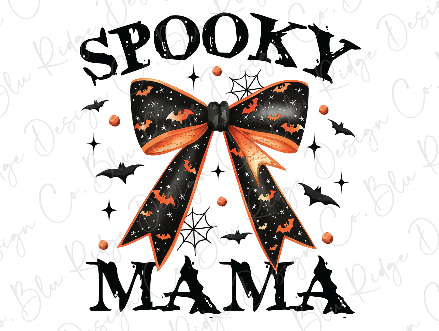Spooky Mama Halloween Coquette Bow Graphic T-Shirt