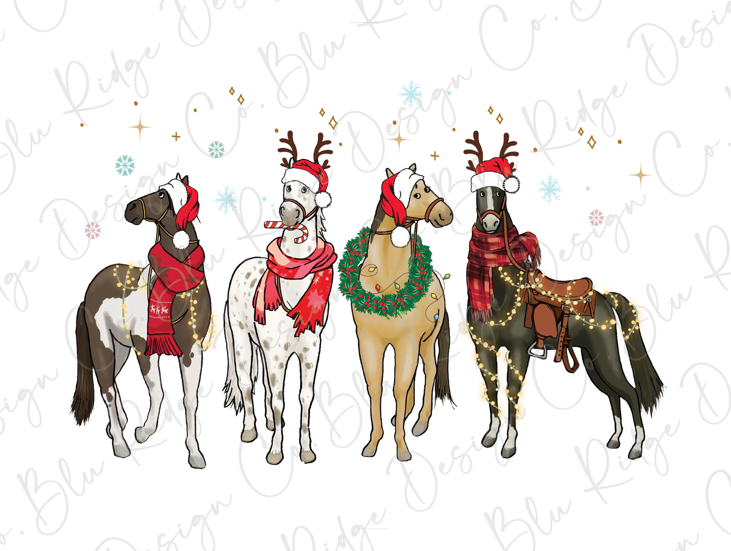 Christmas Horses Graphic T-Shirt